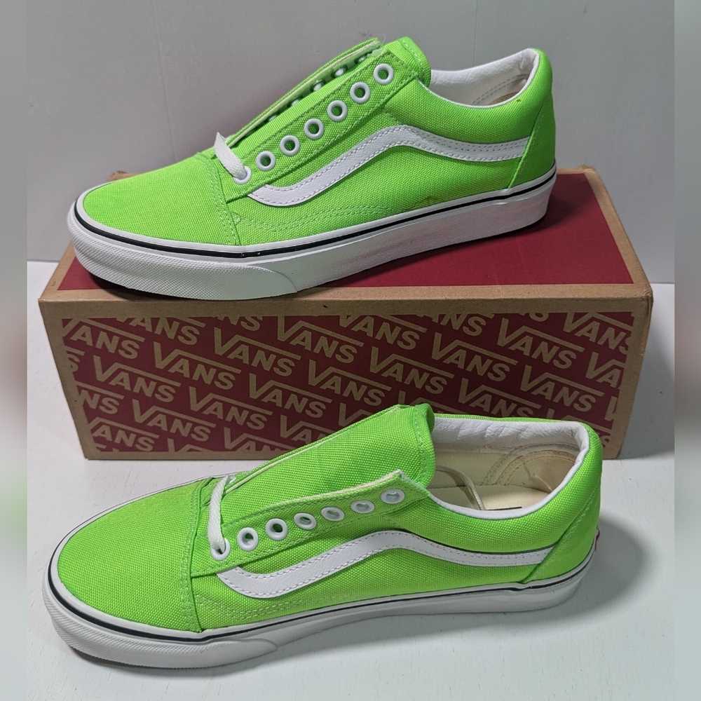 Vans Old Skool (Neon) Green Gecko/Tr White
